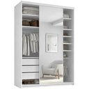 Ver imagem 1 de Closet Solteiro 1 Porta de Correr com Espelho 3 Gavetas 139cm Mdf Sonni R02 Branco - Lyam Decor