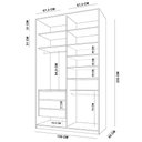 Ver imagem 5 de Closet Solteiro 1 Porta de Correr com Espelho 3 Gavetas 139cm Mdf Sonni R02 Branco - Lyam Decor