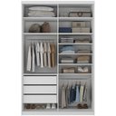 Ver imagem 3 de Closet Solteiro 1 Porta de Correr com Espelho 3 Gavetas 139cm Mdf Sonni R02 Branco - Lyam Decor