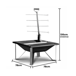 Churrasqueira Fogo de Chão para Costelão 1 Estaca Móvel Aço - 6