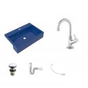 Ver imagem 2 de Kit Cuba XRT55 Torneira 1198 Metal Válvula Click 1 Polegada G Sifão PVC Flexível Compace
