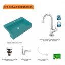 Ver imagem 3 de Kit Cuba XRT55 Torneira 1198 Metal Válvula Click 1 Polegada G Sifão PVC Flexível Compace