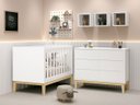 Ver imagem 1 de Jogo de Quarto para Bebê Classic New Branco Fosco com Natural - Reller