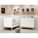 Ver imagem 1 de Jogo de Quarto para Bebê Classic New Branco Fosco com Natural - Reller
