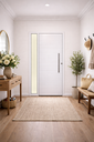 Ver imagem 1 de Porta Lambril Vidro Lateral Alumínio Branco com Puxador 210x90 Lado Direito