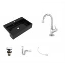 Ver imagem 2 de Kit Cuba XRT55 Torneira 1198 Metal Válvula Click 1 Polegada G Sifão PVC Flexível Compace