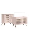 Quarto de Bebê Qencanto com Cômoda e Berço Qmovi Rosa - 1