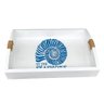 Bandeja Branca Concha Seashore em Madeira 35x25 Cm Decoração Náutica Praia - 2