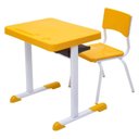 Ver imagem 1 de Kit Escolar Individual Amarelo Mesa e Cadeira Juvenil 06 a 09 Anos