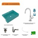 Ver imagem 3 de Kit Cuba XRT55 Torneira 1198 Metal Válvula Click 1 Polegada G Sifão Cromado Flexível Compace