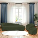 Ver imagem 1 de Kit Divã Recamier Orgânico França 250cm Lado Direito e 2 Poltronas Amore Linho