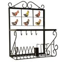 Ver imagem 1 de Paneleiro de Parede Escorredor de Pratos, Copos e Talheres de Ferro Galinha