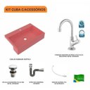 Ver imagem 3 de Kit Cuba XRT55 Torneira 1198 Metal Válvula Click 1 Polegada G Sifão Cromado Flexível Compace