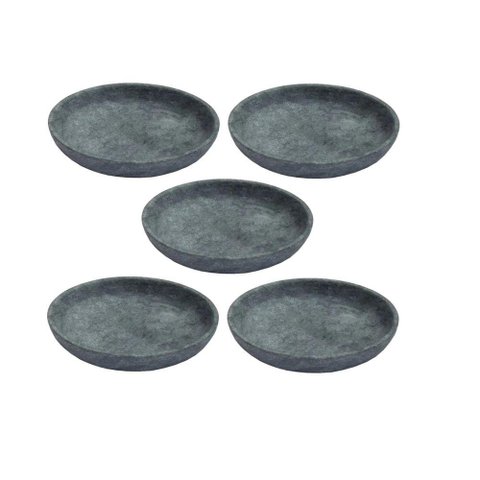 Kit 5 Pratos Fundo para Massa em Pedra Sabão Borda Alta 28cm