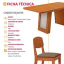 Ver imagem 2 de Mesa de Jantar Carolina Laminado 6 Lugares Tampo MDF com Cadeiras Copper Amadeirado 180cm Moderna