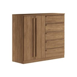 Cômoda Casal Málaga Gold 2 Portas e 5 Gavetas Jatoba - Santos Andirá - 6