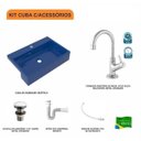 Ver imagem 3 de Kit Cuba XRT55 Torneira 1198 Metal Válvula Click 1 1/2 Polegada Sifão PVC Flexível Compace