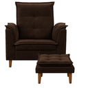 Ver imagem 1 de Poltrona Conforto + Mini Puff Opala Tecido Suede Marrom - Fri Varejo