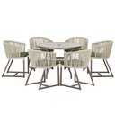Ver imagem 1 de Mesa e 6 Cadeiras Jantar Noronha Marrom E13 Trama Original Rami