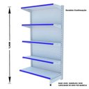 Ver imagem 2 de Gondola Parede 1,96m Amapá Flex Kit 5 Metros Branco Porta Etiqueta Azul - 2225