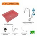 Ver imagem 3 de Kit Cuba XRT55 Torneira 1198 Metal Válvula Click 1 1/2 Polegada Sifão PVC Flexível Compace