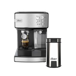 Kit Cafeteira Nova PrimaLatte Inox e Moedor de Café Oster - 127V - 1