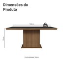 Ver imagem 2 de Mesa de Jantar Retangular Tampo com Moldura Rustic/Preto 5275 Madesa