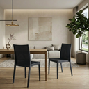 Ver imagem 5 de Cadeira Empilhável Estilo Rattan Resistente para Área Gourmet, Restaurante e Sala de Jantar - Preto