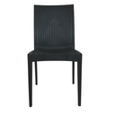 Ver imagem 1 de Cadeira Empilhável Estilo Rattan Resistente para Área Gourmet, Restaurante e Sala de Jantar - Preto