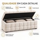 Ver imagem 4 de Recamier Baú Cama Casal 138cm Banco Puf Estofado Bouclé Boss:Offf White/Bouclé