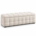 Ver imagem 5 de Recamier Baú Cama Casal 138cm Banco Puf Estofado Bouclé Boss:Offf White/Bouclé