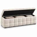 Ver imagem 6 de Recamier Baú Cama Casal 138cm Banco Puf Estofado Bouclé Boss:Offf White/Bouclé