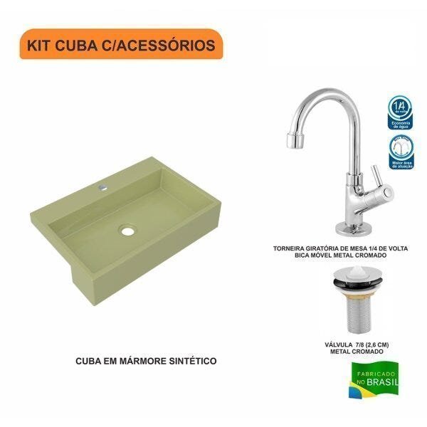 Kit Cuba XRT55 Torneira 1198 Metal Válvula 1 Polegada Compace - 3