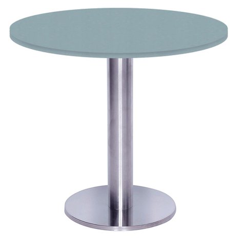 Mesa Beta Big Inox 75 Cm (alt) Disco Redondo Tampo Mdp Redondo 70 Cm (larg) X 2,50 Cm (alt) Cinza