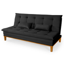 Ver imagem 5 de Kit Sofa Cama Mobly com 2 Banquetas Moderno Sala Quarto:preto