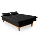 Ver imagem 7 de Kit Sofa Cama Mobly com 2 Banquetas Moderno Sala Quarto:preto