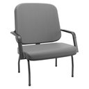 Ver imagem 1 de Cadeira de Escritório Recepção com Braço Fixa Preta Magno P03 Vinil Cinza - Lyam Decor