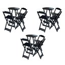 Ver imagem 1 de Kit 3 Jogos De Mesa Bistrô De Madeira Dobrável Com 3 Banquetas - Preto