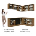 Ver imagem 6 de Armário de Cozinha Completa de Canto 389cm Rustic Preto Agata Madesa 01
