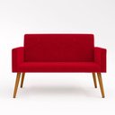 Ver imagem 4 de Kit 7 Poltronas Pés Palito + 1 Namoradeira Vermelha
