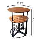 Ver imagem 2 de Jogo de Mesa Alta Compacta com 4 Banquetas para Área Gourmet