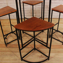 Ver imagem 4 de Jogo de Mesa Alta Compacta com 4 Banquetas para Área Gourmet