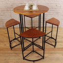 Ver imagem 5 de Jogo de Mesa Alta Compacta com 4 Banquetas para Área Gourmet