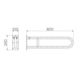 Barra de Apoio Articulável Docol 974816 com 80cm Inox Escovado - 3
