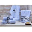 Ver imagem 1 de Jogo de Banho Noblesse Luxo Bordado 5 Pecas Branco com Bordado Preto^