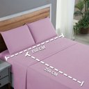 Ver imagem 5 de Kit Conjunto Lençol Solteiro com Fronha 3 Peças Roupa de Cama Box 200 Fios Algodão:rosa Bebe