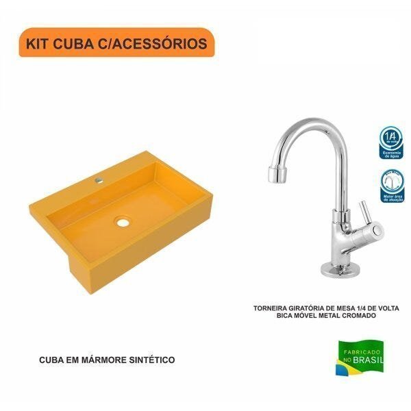 Kit Cuba XRT55 Torneira 1198 Metal 1/4 Volta Compace - 3