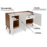 Buffet Elohin com 3 Portas - Pinhão/Branco - 3
