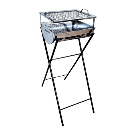 Churrasqueira Master Aço Inox Grelha e Suporte 92x36x30cm Duralar F021AOM
