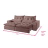 Sofá 4 Lugares Retrátil e Reclinável Máximo 2.50m Veludo Rose Móveis Mix Rose - 2